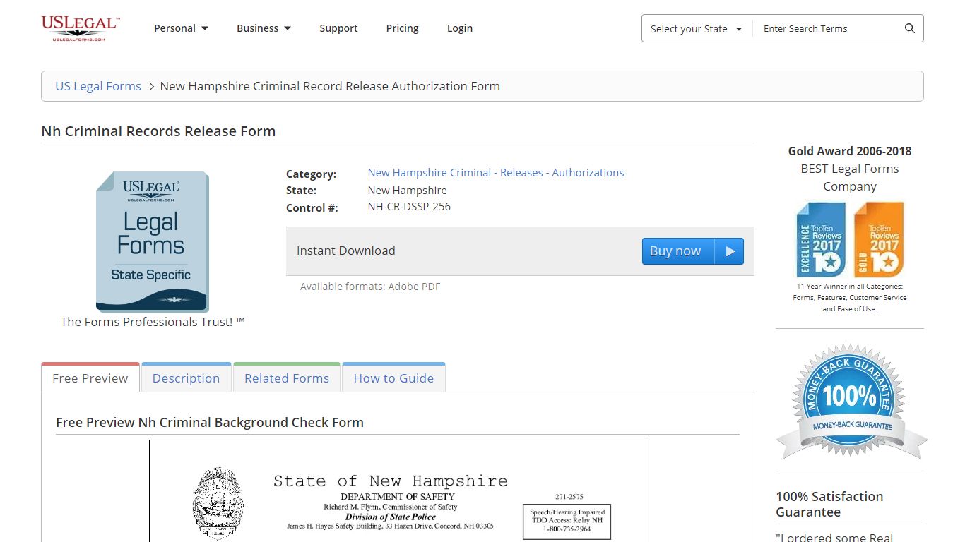 Nh Criminal Records Release Form - US Legal Forms